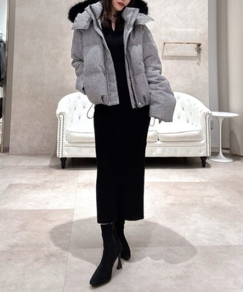 ツイードダウンジャケット ツイードダウンジャケット 秋服 冬服（ダウンジャケット/コート