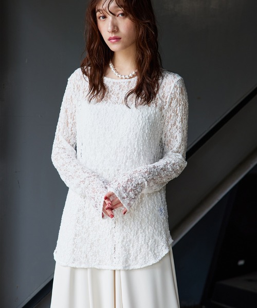 Narcissus(ナルシス)の「【SINN】レースロングトップス(その他トップス・レディース・ホワイト/ブラック・FREE)」の20枚目の写真
