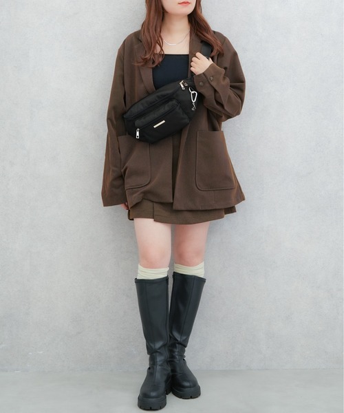 MURUA（ムルーア）の「【MURUA/ムルーア】 CASUAL・はっ水ツイル ボディバッグ（ボディバッグ/ウエストポーチ・レディース・ブラック・FREE）」の2枚目の写真