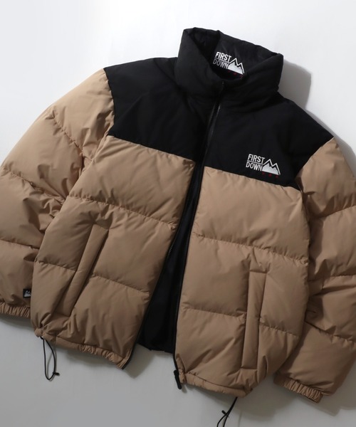 FIRST DOWN（ファーストダウン）の「FIRST DOWN/ファーストダウン BUBBLE DOWN JACKET/バブルダウンジャケット/2WAYリバーシブル/レディース メンズ（ダウンジャケット/コート・メンズ・ブラック/ホワイト/ゼブラ/ブラウン/ベージュ・M/L/XL）」の4枚目の写真