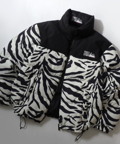 FIRST DOWN（ファーストダウン）の「FIRST DOWN/ファーストダウン BUBBLE DOWN JACKET/バブルダウンジャケット/2WAYリバーシブル/レディース メンズ（ダウンジャケット/コート・メンズ・ブラック/ホワイト/ゼブラ/ブラウン/ベージュ・M/L/XL）」の5枚目の写真