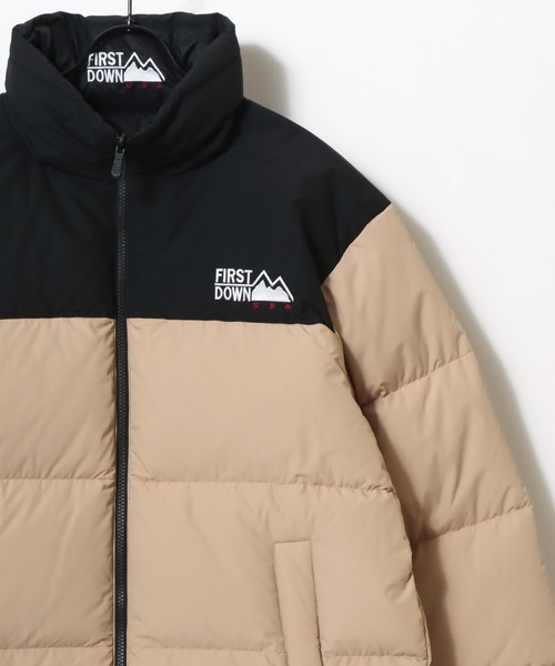 FIRST DOWN（ファーストダウン）の「FIRST DOWN/ファーストダウン BUBBLE DOWN JACKET/バブルダウンジャケット/2WAYリバーシブル/レディース メンズ（ダウンジャケット/コート・メンズ・ブラック/ホワイト/ゼブラ/ブラウン/ベージュ・M/L/XL）」の8枚目の写真