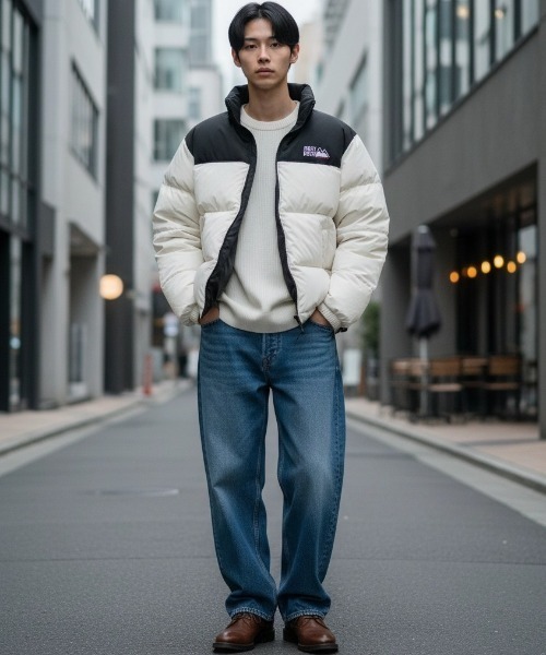 FIRST DOWN（ファーストダウン）の「FIRST DOWN/ファーストダウン BUBBLE DOWN JACKET/バブルダウンジャケット/2WAYリバーシブル/レディース メンズ（ダウンジャケット/コート・メンズ・ブラック/ホワイト/ゼブラ/ブラウン/ベージュ・M/L/XL）」の14枚目の写真