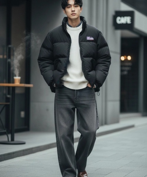 FIRST DOWN（ファーストダウン）の「FIRST DOWN/ファーストダウン BUBBLE DOWN JACKET/バブルダウンジャケット/2WAYリバーシブル/レディース メンズ（ダウンジャケット/コート・メンズ・ブラック/ホワイト/ゼブラ/ブラウン/ベージュ・M/L/XL）」の12枚目の写真