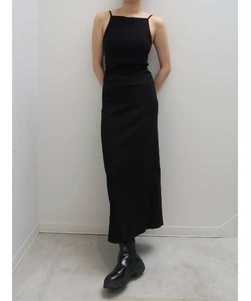 miies miim(ミーエスミーム)の「BACK OPEN RIB CAMI DRESS(ドレス・レディース・Black/グレー・FREE)」の3枚目の写真