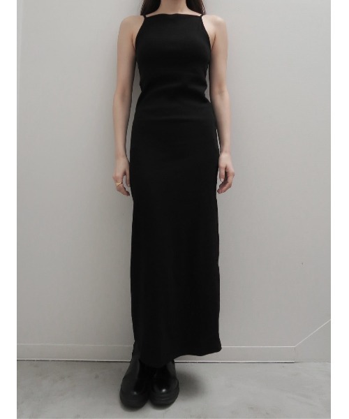 miies miim(ミーエスミーム)の「BACK OPEN RIB CAMI DRESS(ドレス・レディース・Black/グレー・FREE)」の5枚目の写真