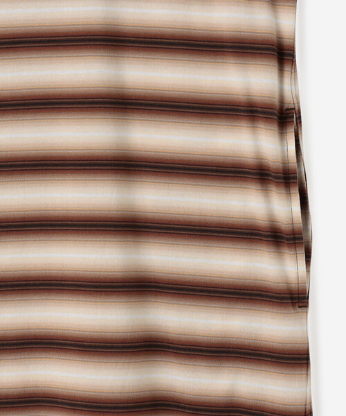 GYMPHLEX（ジムフレックス）の「Gymphlex | オンブレボーダー クルーネックワンピース WOMEN（ワンピース・レディース・ブラウン系その他/グリーン系その他・14）」の8枚目の写真