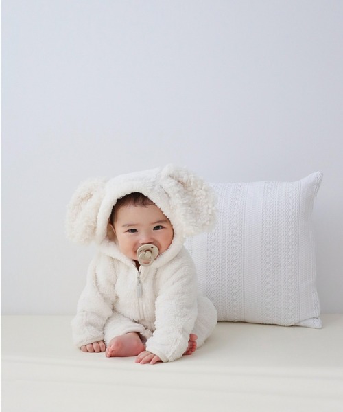 mocmof（モクモフ）の「ぬいぐるみ スーツ（ロンパース・キッズ・グレー/ライトブラウン/ベージュ/ピンク/グリーン系その他5・70cm/80ｃｍ/90cm）」の3枚目の写真