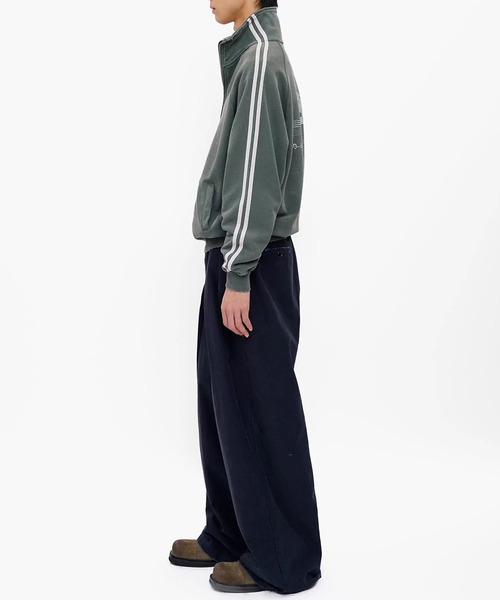 MASONPRINCE（メイソンプリンス）の「オーバーサイズ ハーフZIP ライン柄 スウェット WY6411【MASONPRINCE】【2025AW】（スウェット・メンズ・グリーン/グレー・S/M/L）」の5枚目の写真