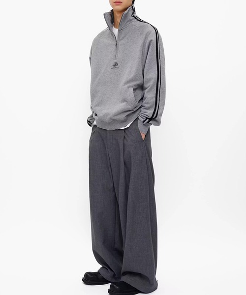 MASONPRINCE（メイソンプリンス）の「オーバーサイズ ハーフZIP ライン柄 スウェット WY6411【MASONPRINCE】【2025AW】（スウェット・メンズ・グリーン/グレー・S/M/L）」の9枚目の写真