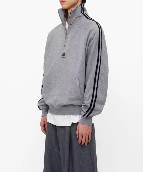 MASONPRINCE（メイソンプリンス）の「オーバーサイズ ハーフZIP ライン柄 スウェット WY6411【MASONPRINCE】【2025AW】（スウェット・メンズ・グリーン/グレー・S/M/L）」の10枚目の写真
