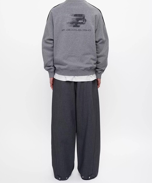 MASONPRINCE（メイソンプリンス）の「オーバーサイズ ハーフZIP ライン柄 スウェット WY6411【MASONPRINCE】【2025AW】（スウェット・メンズ・グリーン/グレー・S/M/L）」の12枚目の写真