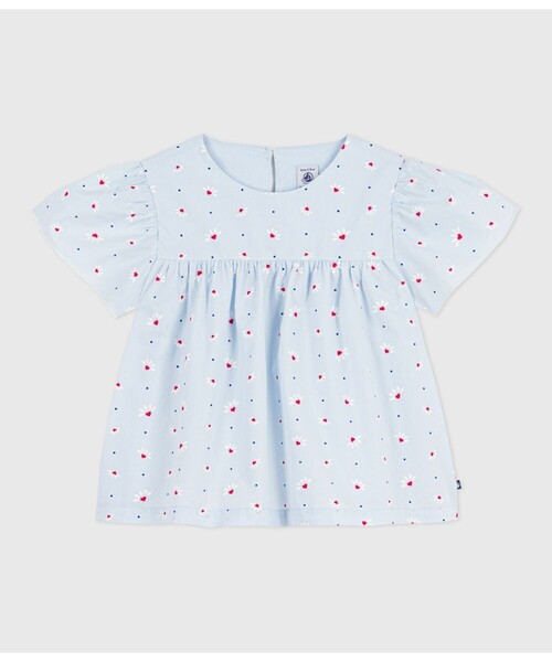 PETIT BATEAU(プチバトー)の「半袖ブラウス(シャツ/ブラウス・キッズ・ライトブルー・6YEAR/12YEAR/10YEAR/8YEAR)」の1枚目の写真