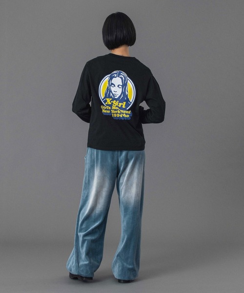 X-girl(エックスガール)の「FADED VELOUR LOOSE FIT PANTS(その他パンツ・レディース・ブラック/ライトブルー/ブラウン・S/M)」の7枚目の写真
