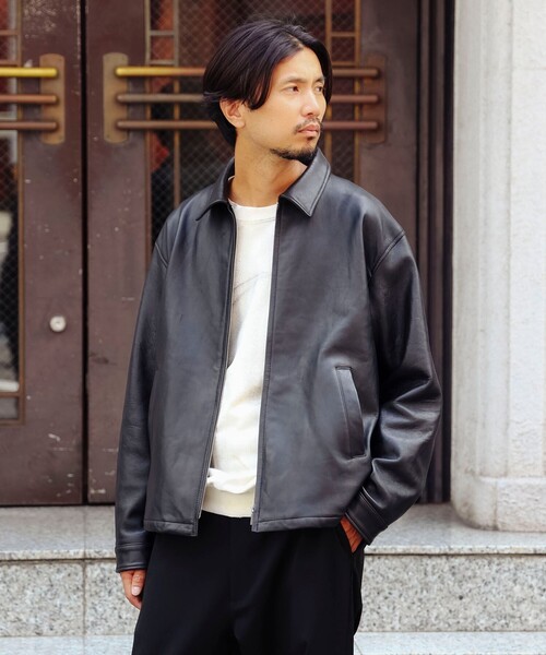 B:MING by BEAMS（ビーミングバイビームス）の「ambiance / レザー ジップ ブルゾン（ブルゾン・メンズ・ブラック・S/M/L/XL）」の4枚目の写真