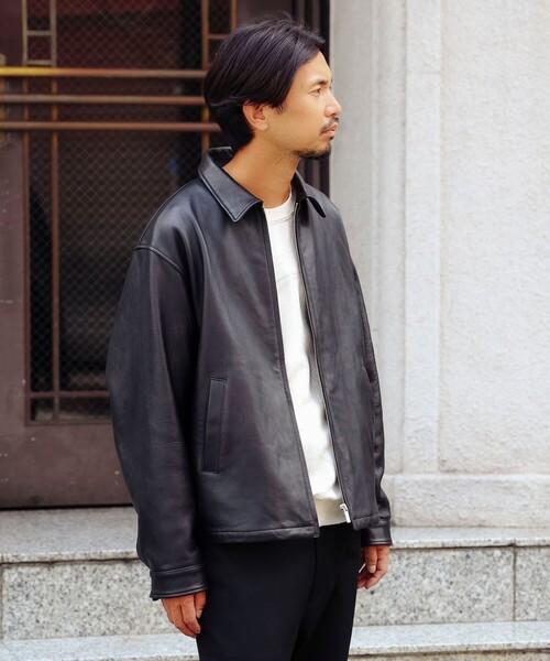 B:MING by BEAMS（ビーミングバイビームス）の「ambiance / レザー ジップ ブルゾン（ブルゾン・メンズ・ブラック・S/M/L/XL）」の5枚目の写真