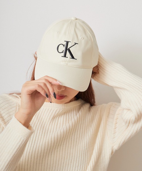 Calvin Klein/カルバンクライン LARGE MONOGRAM EMBROIDERY BASEBALL