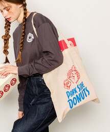 FREAK'S STORE(t[NXXgA)PARK SIDE DONUTS × FREAK'S STORE/p[NTChh[ibc ʒ PARK SIDE DONUTS TOTE BAG/p[NTChh[ic g[gobOyWJz(g[gobO)