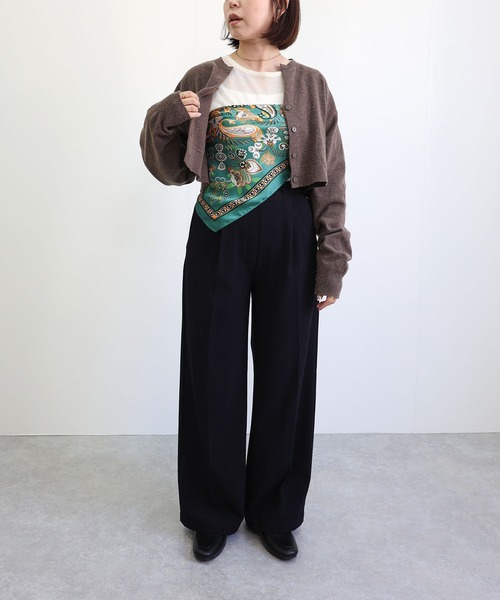 MIAN （ミアン）の「オータムトーンマルチスカーフ（バンダナ/スカーフ・レディース・アイボリー/ブラウン/グリーン・FREE）」の12枚目の写真