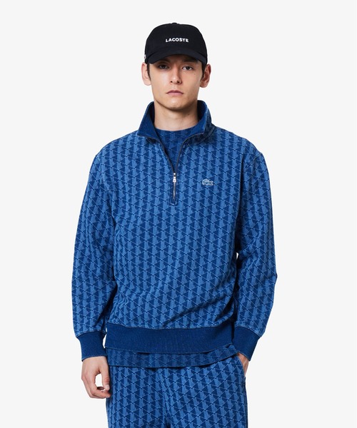 LACOSTE（ラコステ）の「インディゴスウェットモノグラムトラックジャケット（ジャージ・メンズ・ライトインディゴブルー/インディゴブルー・3/2/4/5）」の3枚目の写真