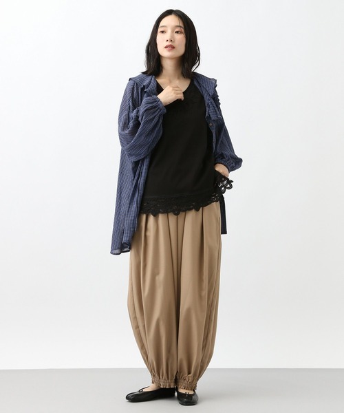 セール】《natural by clip》TRギャザータックパンツ[プチサイズあり