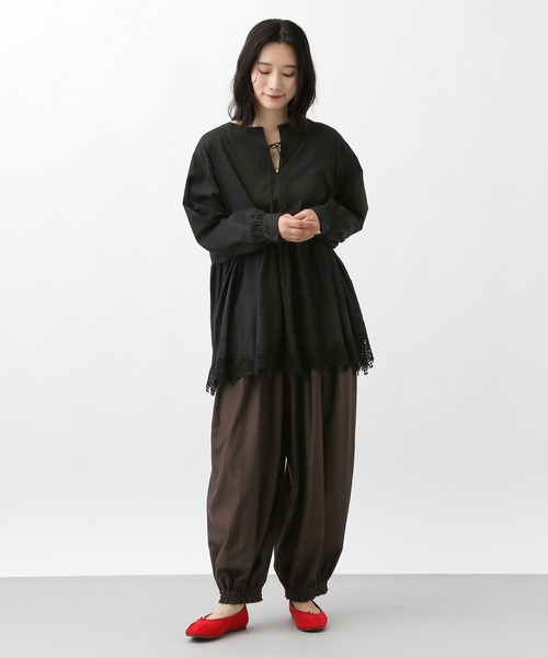 セール】《natural by clip》TRギャザータックパンツ[プチサイズあり