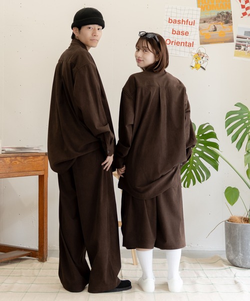 bashful base Oriental(バッシュフルベースオリエンタル)の「【bbO】ビッグシルエットコーデュロイシャツジャケット(シャツ/ブラウス・メンズ・ブラック/ブラウン・MEDIUM/LARGE)」の3枚目の写真