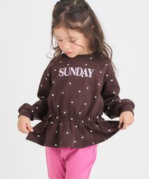 apres les cours | 【WEB限定/ジュニア対応】スウェットライクペプラムロゴトップス(Tシャツ/カットソー)