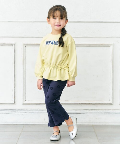 apres les cours(アプレレクール)の「【WEB限定/ジュニア対応】スウェットライクペプラムロゴトップス(Tシャツ/カットソー・キッズ・ブラウン/ピンク/その他3/ミント/ネイビー/オレンジ/クリーム・80/90/100/110/120/130/140)」の10枚目の写真