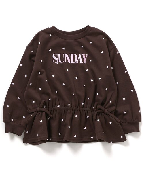 apres les cours(アプレレクール)の「【WEB限定/ジュニア対応】スウェットライクペプラムロゴトップス(Tシャツ/カットソー・キッズ・ブラウン/ピンク/その他3/ミント/ネイビー/オレンジ/クリーム・80/90/100/110/120/130/140)」の20枚目の写真