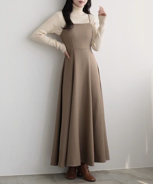 nouvellemoi（ヌーベルモイ）の「フレアキャミワンピース（ワンピース・レディース・ブラック/アイボリー/ベージュ系その他/グレー・L/M/S）」の4枚目の写真