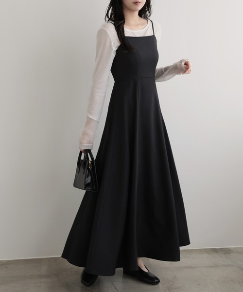 nouvellemoi（ヌーベルモイ）の「フレアキャミワンピース（ワンピース・レディース・ブラック/アイボリー/ベージュ系その他/グレー・L/M/S）」の2枚目の写真