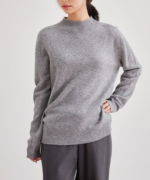 Lace Ladies(レースレディース)の「ウールタッチ モックネック ベーシック ニット プルオーバー(ニット/セーター・レディース・ブラウン/グレー/ブラック/アイボリー・FREE)」の3枚目の写真