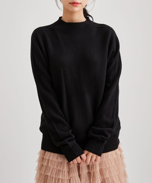 Lace Ladies(レースレディース)の「ウールタッチ モックネック ベーシック ニット プルオーバー(ニット/セーター・レディース・ブラウン/グレー/ブラック/アイボリー・FREE)」の6枚目の写真