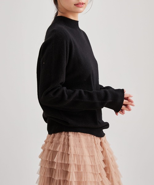 Lace Ladies(レースレディース)の「ウールタッチ モックネック ベーシック ニット プルオーバー(ニット/セーター・レディース・ブラウン/グレー/ブラック/アイボリー・FREE)」の7枚目の写真
