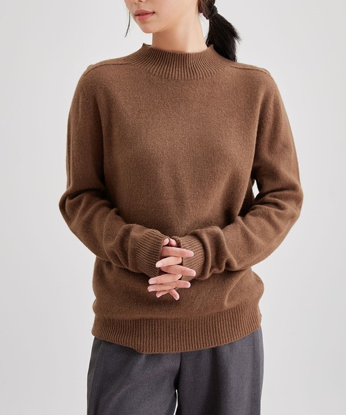 Lace Ladies(レースレディース)の「ウールタッチ モックネック ベーシック ニット プルオーバー(ニット/セーター・レディース・ブラウン/グレー/ブラック/アイボリー・FREE)」の11枚目の写真