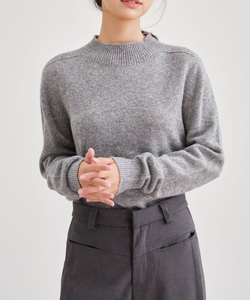 Lace Ladies(レースレディース)の「ウールタッチ モックネック ベーシック ニット プルオーバー(ニット/セーター・レディース・ブラウン/グレー/ブラック/アイボリー・FREE)」の18枚目の写真