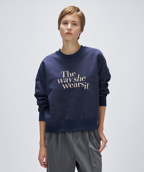 cloenc（クロエンス）の「【マシンウォッシュ】刺繍ロゴスウェット（スウェット・レディース・ホワイト系3/グレー系/ネイビー系・02）」の3枚目の写真