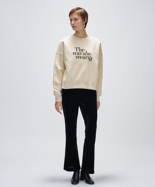 cloenc（クロエンス）の「【マシンウォッシュ】刺繍ロゴスウェット（スウェット・レディース・ホワイト系3/グレー系/ネイビー系・02）」の4枚目の写真