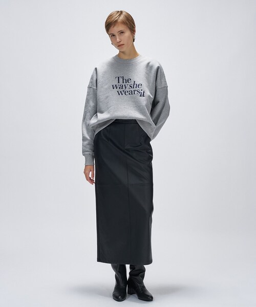 cloenc（クロエンス）の「【マシンウォッシュ】刺繍ロゴスウェット（スウェット・レディース・ホワイト系3/グレー系/ネイビー系・02）」の9枚目の写真