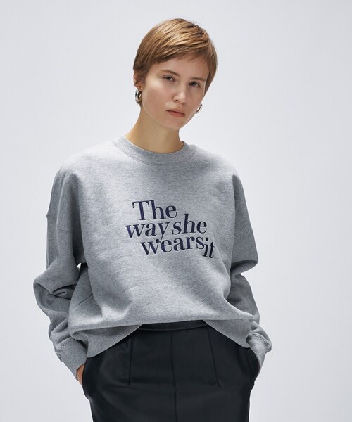 cloenc（クロエンス）の「【マシンウォッシュ】刺繍ロゴスウェット（スウェット・レディース・ホワイト系3/グレー系/ネイビー系・02）」の10枚目の写真