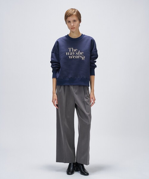 cloenc（クロエンス）の「【マシンウォッシュ】刺繍ロゴスウェット（スウェット・レディース・ホワイト系3/グレー系/ネイビー系・02）」の14枚目の写真