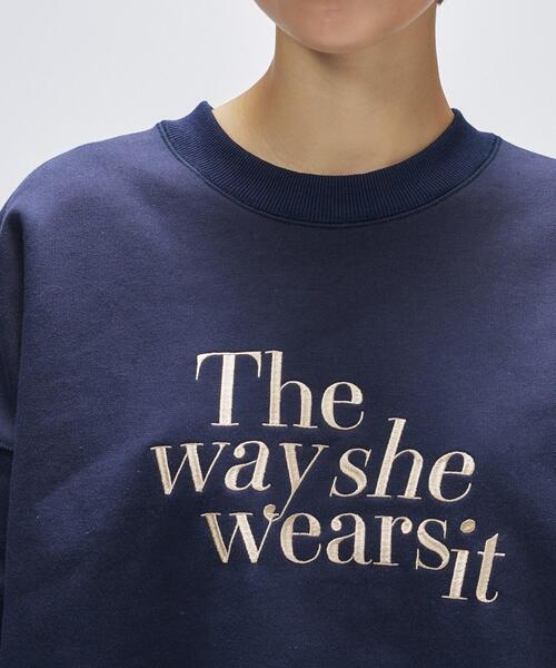 cloenc（クロエンス）の「【マシンウォッシュ】刺繍ロゴスウェット（スウェット・レディース・ホワイト系3/グレー系/ネイビー系・02）」の19枚目の写真