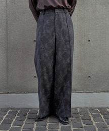 スラックス（ブラック/黒色系・花柄・ボタニカル柄）ファッション通販