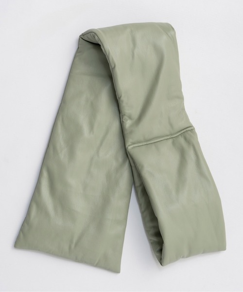 MAISON SPECIAL（メゾンスペシャル）の「Leather Puffer Jacket With Muffler / マフラーセットレザーパッファーブルゾン（ブルゾン・レディース・ブラック/ボルドー/ミント・FREE）」の20枚目の写真