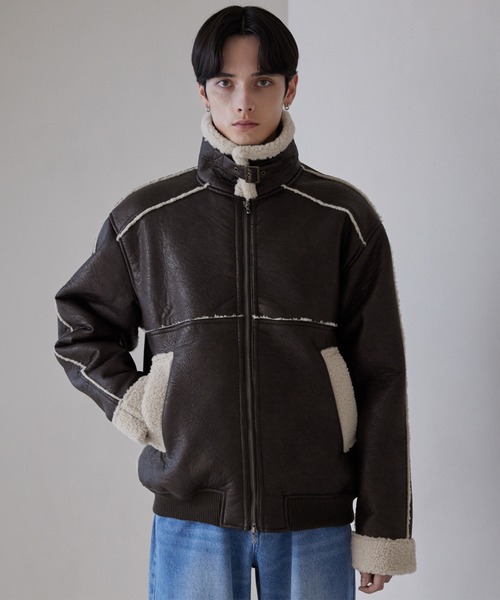 セール】【LUENNA】Fake Mouton Short Boa Jacket / フェイクムートン