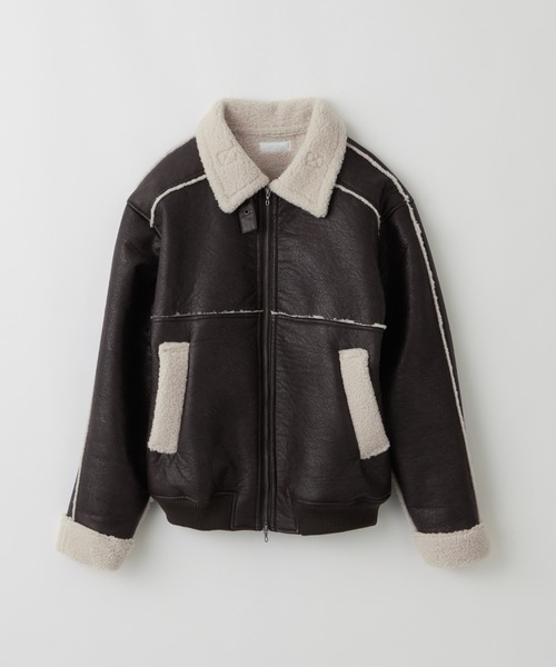 LUENNA（ルエナ）の「【LUENNA】Fake Mouton Short Boa Jacket / フェイクムートンショートボアジャケット（ブルゾン・メンズ・ブラック/ブラウン・L/M/S）」の13枚目の写真