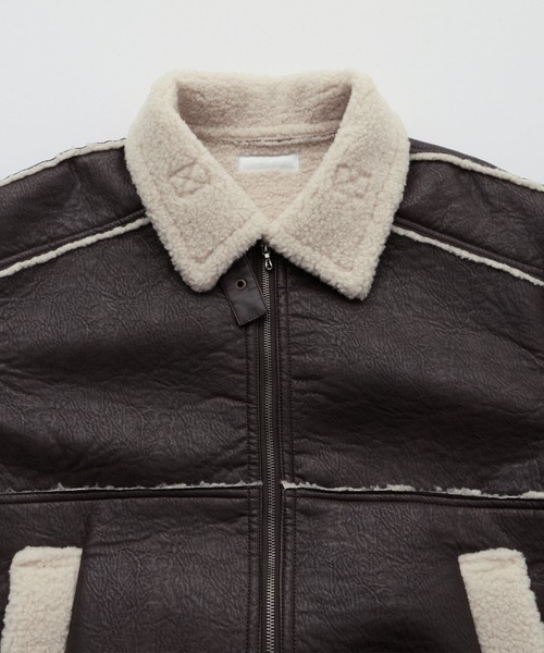 LUENNA（ルエナ）の「【LUENNA】Fake Mouton Short Boa Jacket / フェイクムートンショートボアジャケット（ブルゾン・メンズ・ブラック/ブラウン・L/M/S）」の15枚目の写真