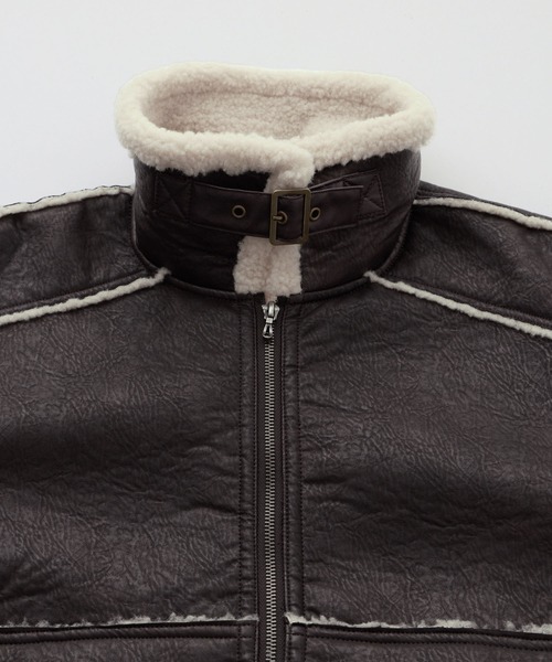 LUENNA（ルエナ）の「【LUENNA】Fake Mouton Short Boa Jacket / フェイクムートンショートボアジャケット（ブルゾン・メンズ・ブラック/ブラウン・L/M/S）」の16枚目の写真