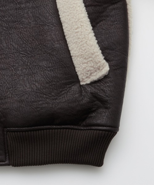 LUENNA（ルエナ）の「【LUENNA】Fake Mouton Short Boa Jacket / フェイクムートンショートボアジャケット（ブルゾン・メンズ・ブラック/ブラウン・L/M/S）」の19枚目の写真